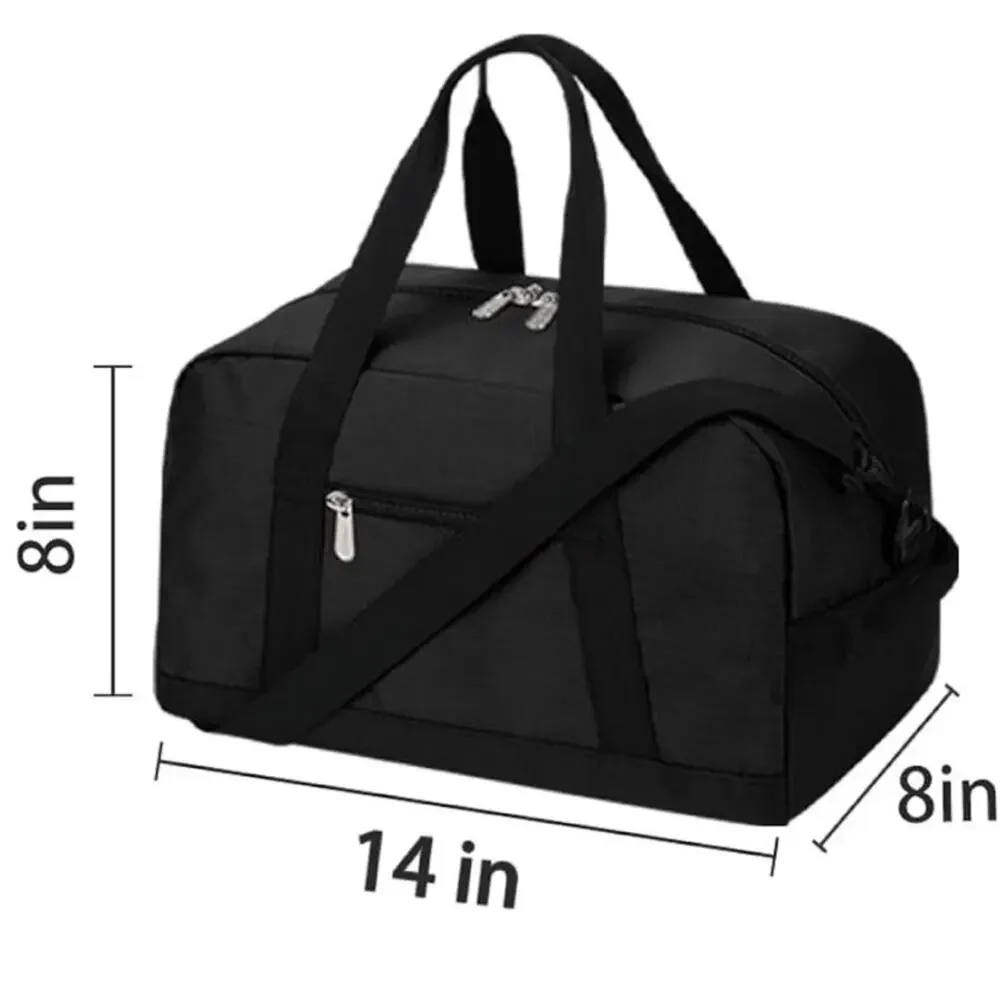 NWOT Small Gym Bag 14 inch lightweight Carry On Mini Duffel Bag Black
